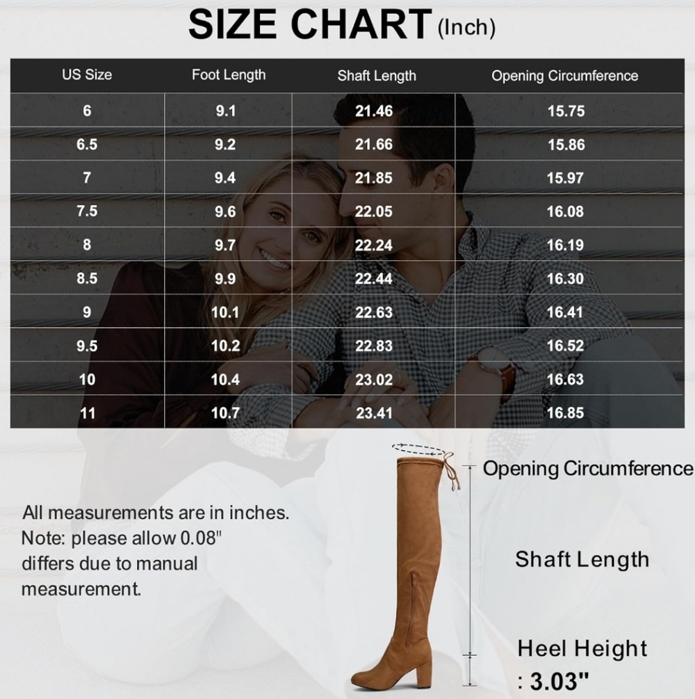 VEPOSE Thigh High Over the Knee High Heel Boots Suede Inner Zipper - Picture 5 of 8
